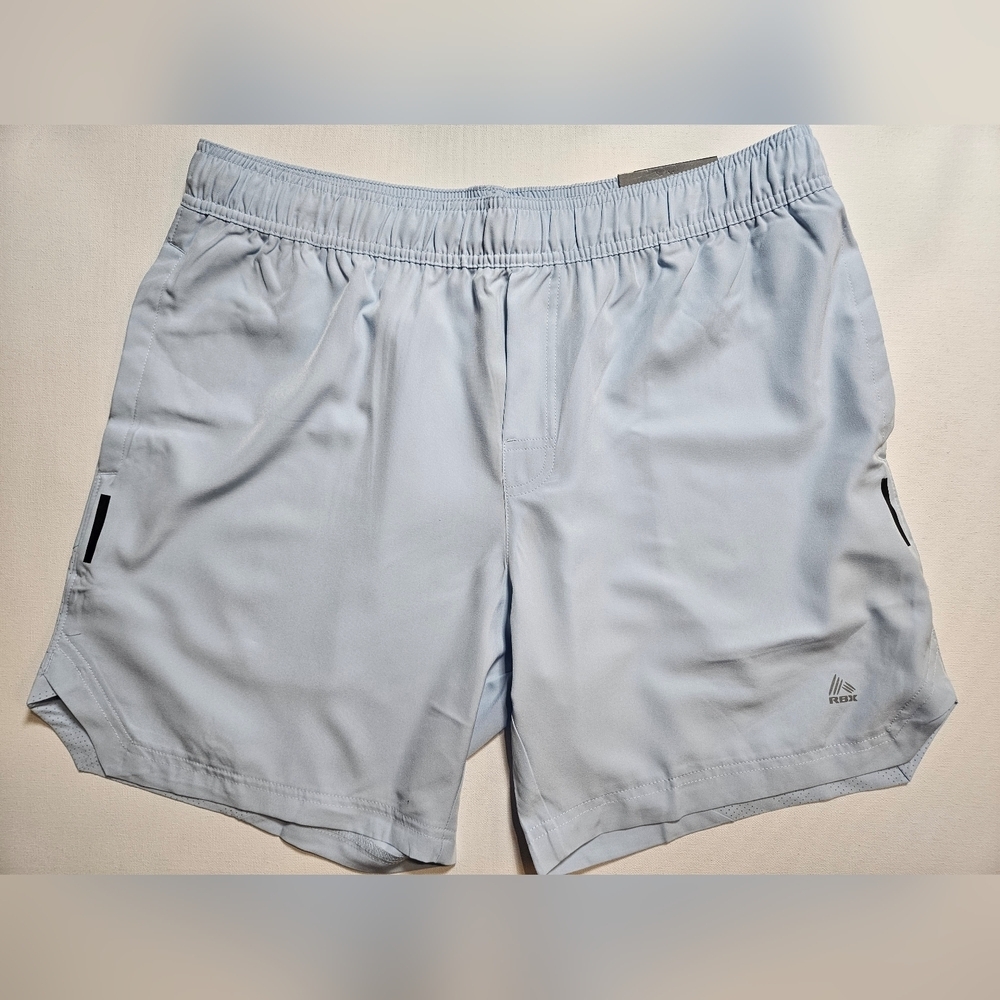 Light Blue Shorts RBX Mens XL Performance Training Activewear Sport Beachy NEW - Picture 1 of 10